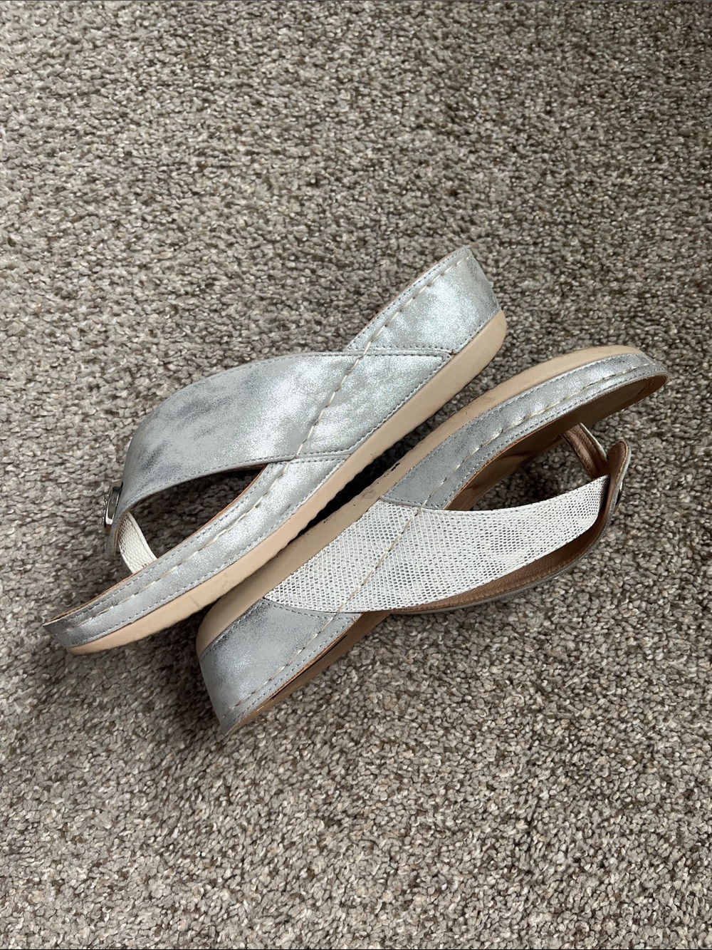 Silver Rhinestone Thong Sandals - Picture 2 of 6